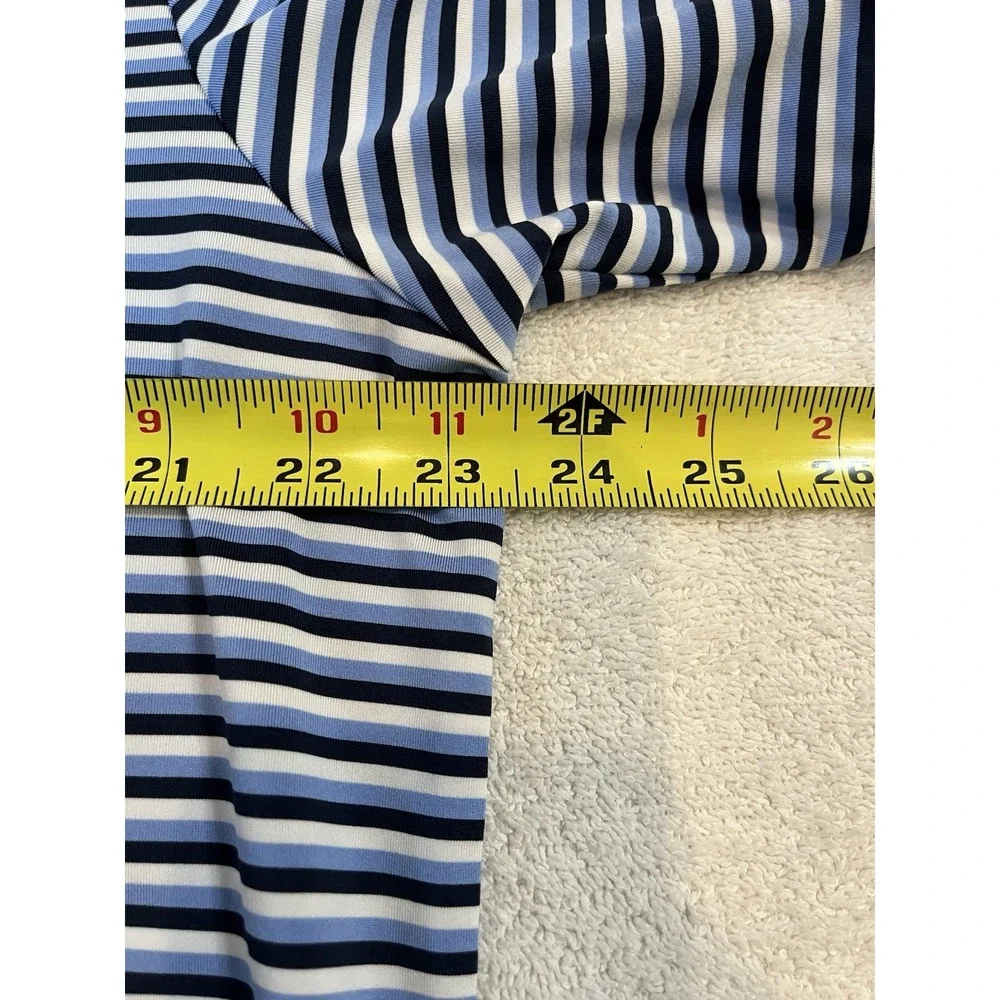 RLX Ralph Lauren Golf Polo Men's Large Performance Wicking Blue‎ Black Striped